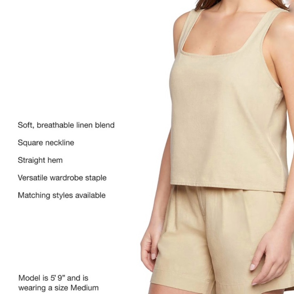 Express Linen Tank Top Cream‎ Size XL or XXL - Picture 5 of 11